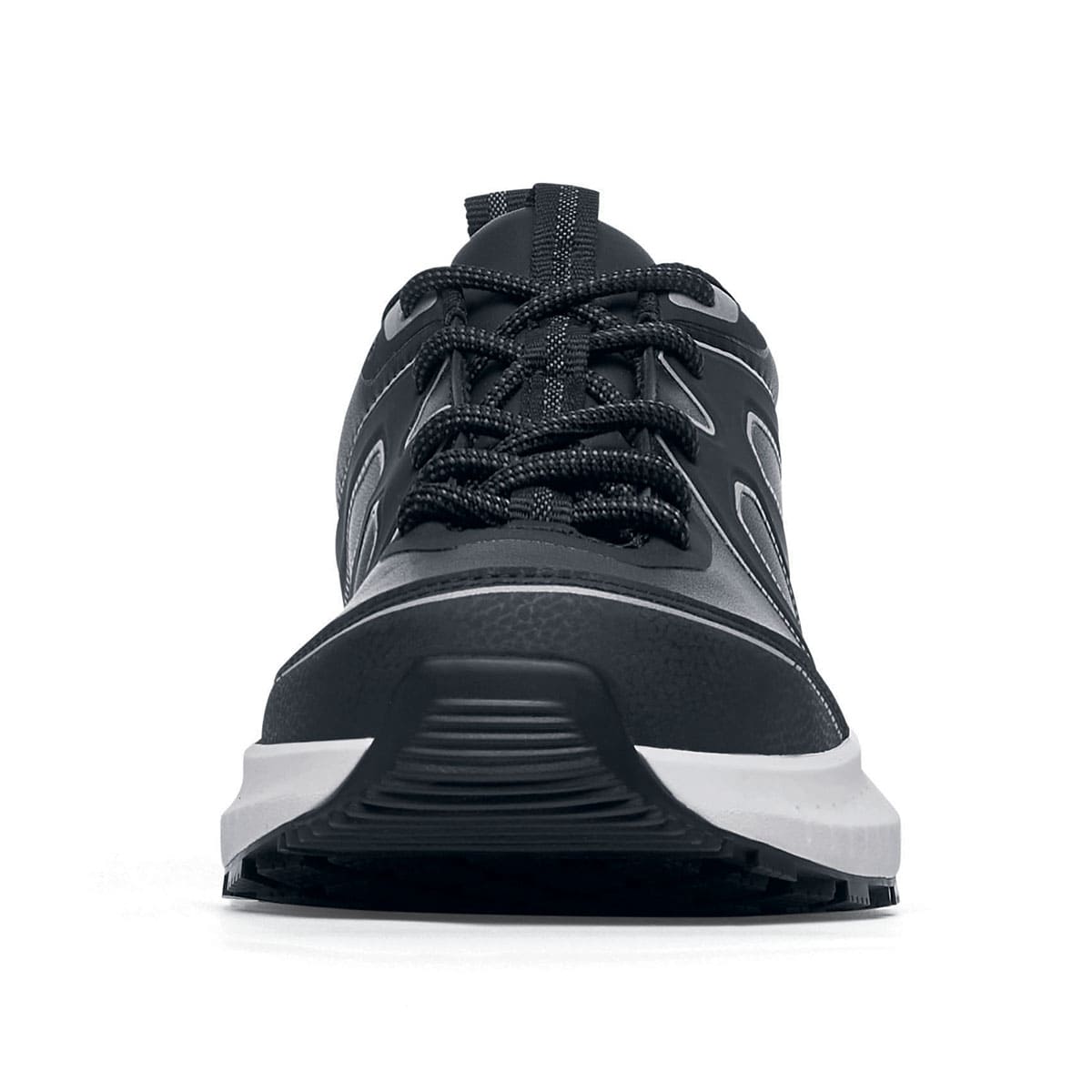 The Colly Soft Toe from Shoes For Crews are slip-resistant shoes that offer superior TripGuard technology, a water-resistant upper and arch support, seen from the front.