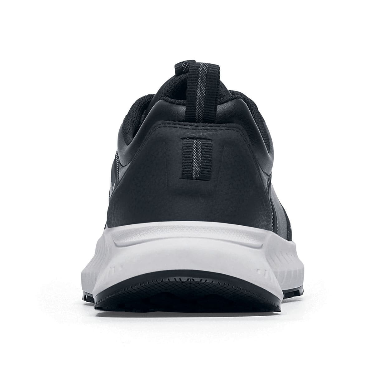 The Colly Soft Toe from Shoes For Crews are slip-resistant shoes that offer superior TripGuard technology, a water-resistant upper and arch support, seen from the back.