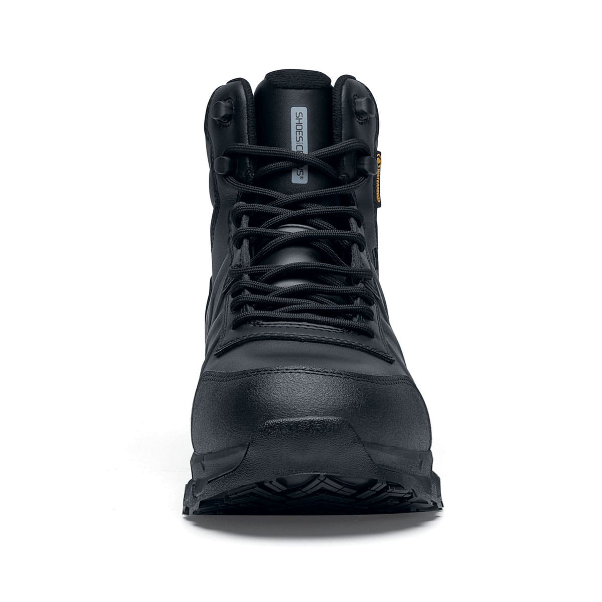 The Callan Mid O2 SRC CI HI ESD safety boot has TripGuard technology, waterproof materials and a durable slip-resistant outsole,  seen from the front.