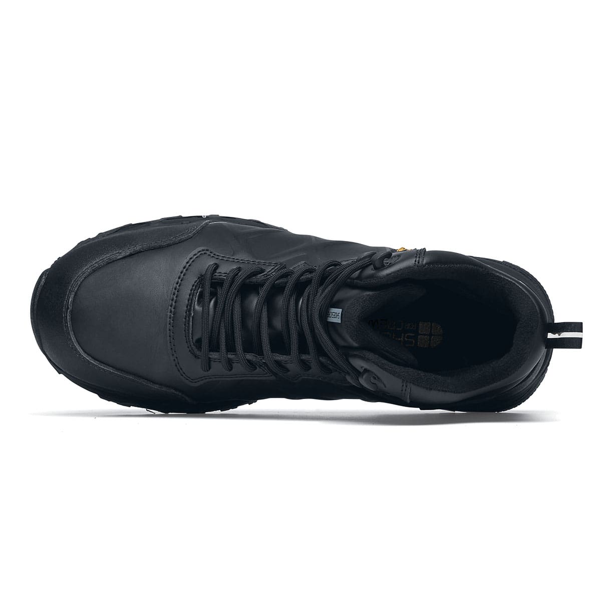 The Callan Mid O2 SRC CI HI ESD safety boot has TripGuard technology, waterproof materials and a durable slip-resistant outsole,   seen from the above.