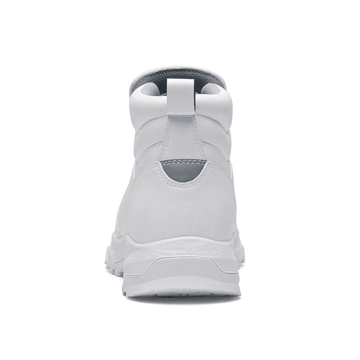 The Inny from Shoes For Crews is a safety shoe with a slip-resistant, clog-resistant upper sole and our advanced TripGuard technology, seen from the back.