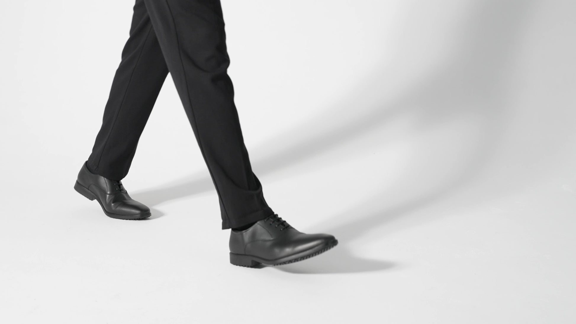 Slip resistant black formal shoe with Water Resistant Leather Upper, product video.