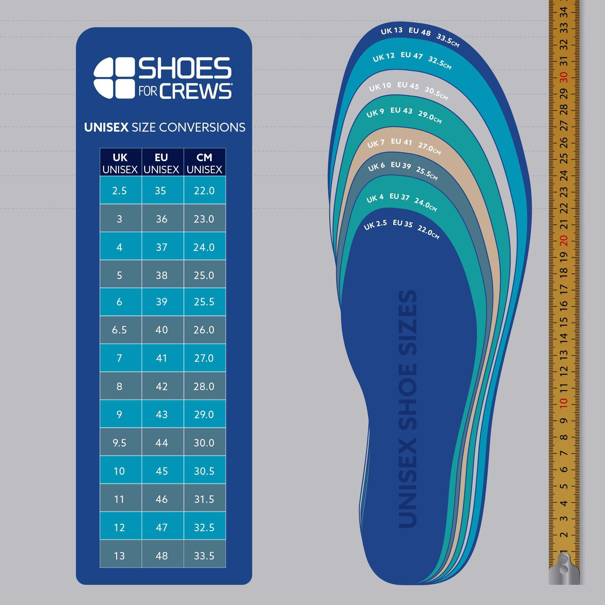 Unisex size converter - Shoes for Crews