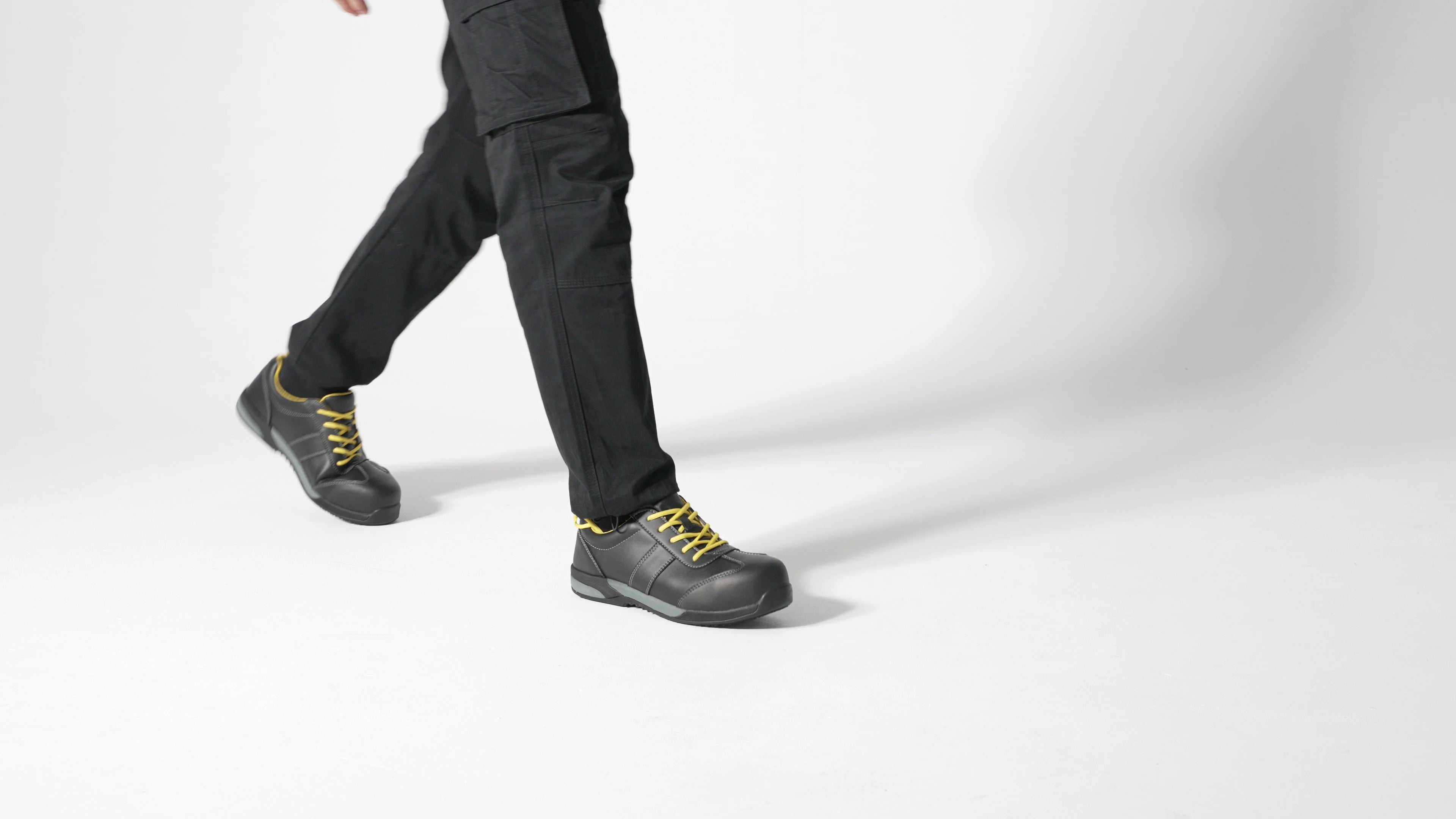 The Clyde from Shoes For Crews is a safety shoe with a slip-resistant sole, a waterproof and puncture-resistant upper and a nanocomposite toe cap (200 joules),  product video.